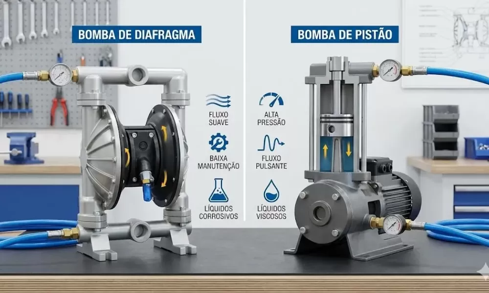 Bombas Pneumáticas: Guia Completo Diafragma vs Pistão