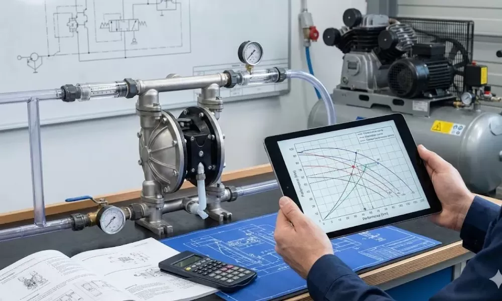 Dimensionamento de Bombas Pneumáticas: Guia Técnico Completo