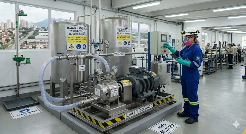 Bomba de engrenagem interna para isocianato