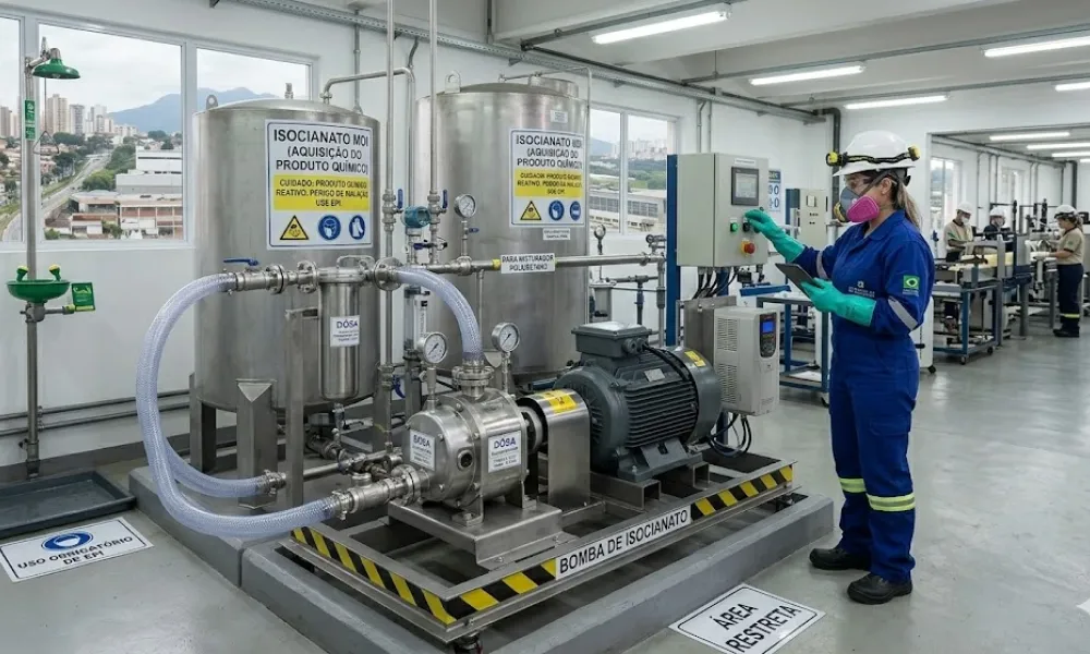 Bomba de Engrenagem Interna Para Bombeamento de Isocianato